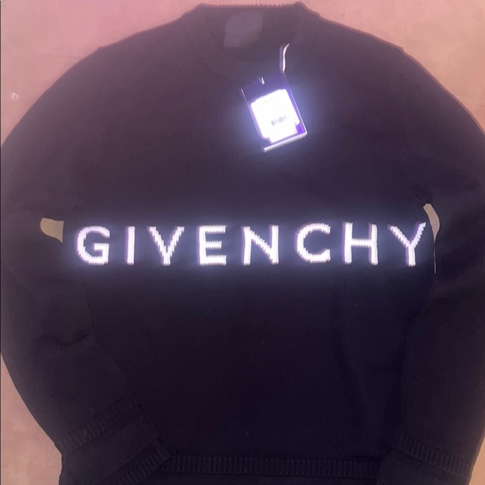 Givenchy Black Crewneck Sweater with Bold Logo